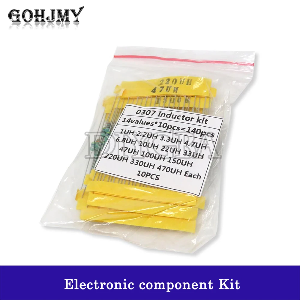 140PCS/LOT 0307 1uH to 470uH Inductor color ring Inductor Assorted Kit 14values * 10pcs GOHJMY