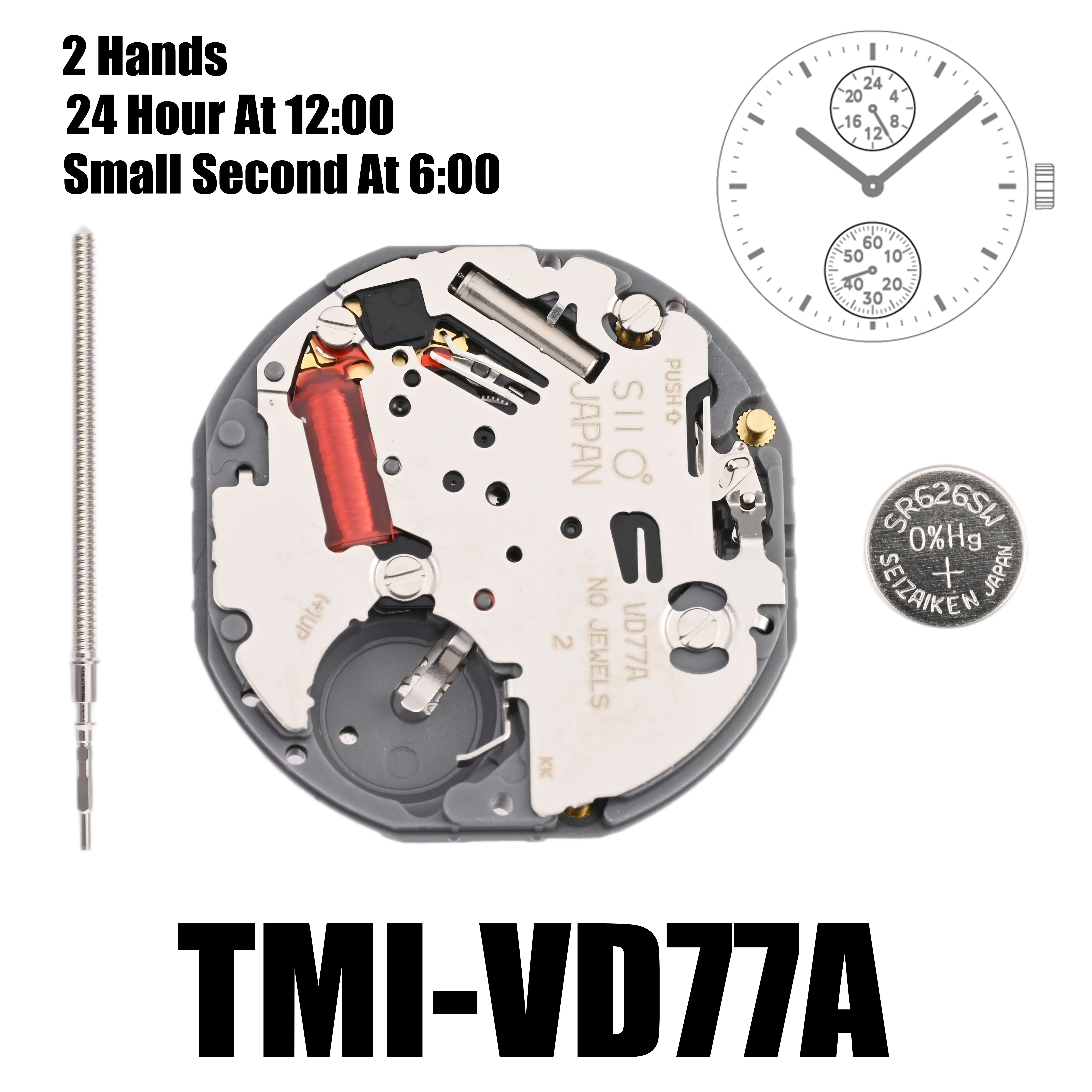 Vd77 Beweging Tmi Vd77 Beweging 2 Handen Multi-Eye Movement Multi-Eye (Dag, Datum, 24 Uur, Kleine Sec) Grootte: 10 ½ Met Hoogte: 3.45Mm