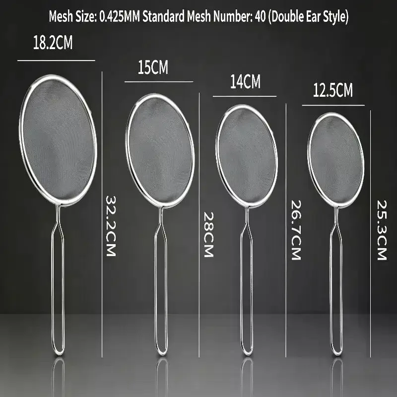 Kitchen Strainer For Christmas Recipes With Non-Slip Handle & Hook,Sturdy Fine Mesh For Draining And Rinsing Rgonomic