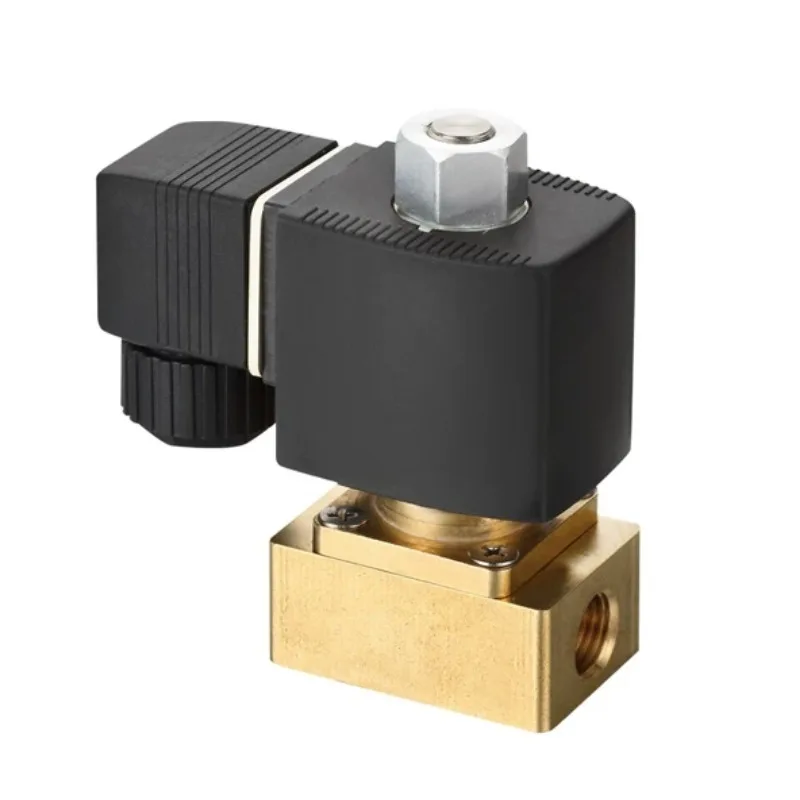 Normally Open Brass Solenoid Valve for Air Compressor, 2-Way 1/4