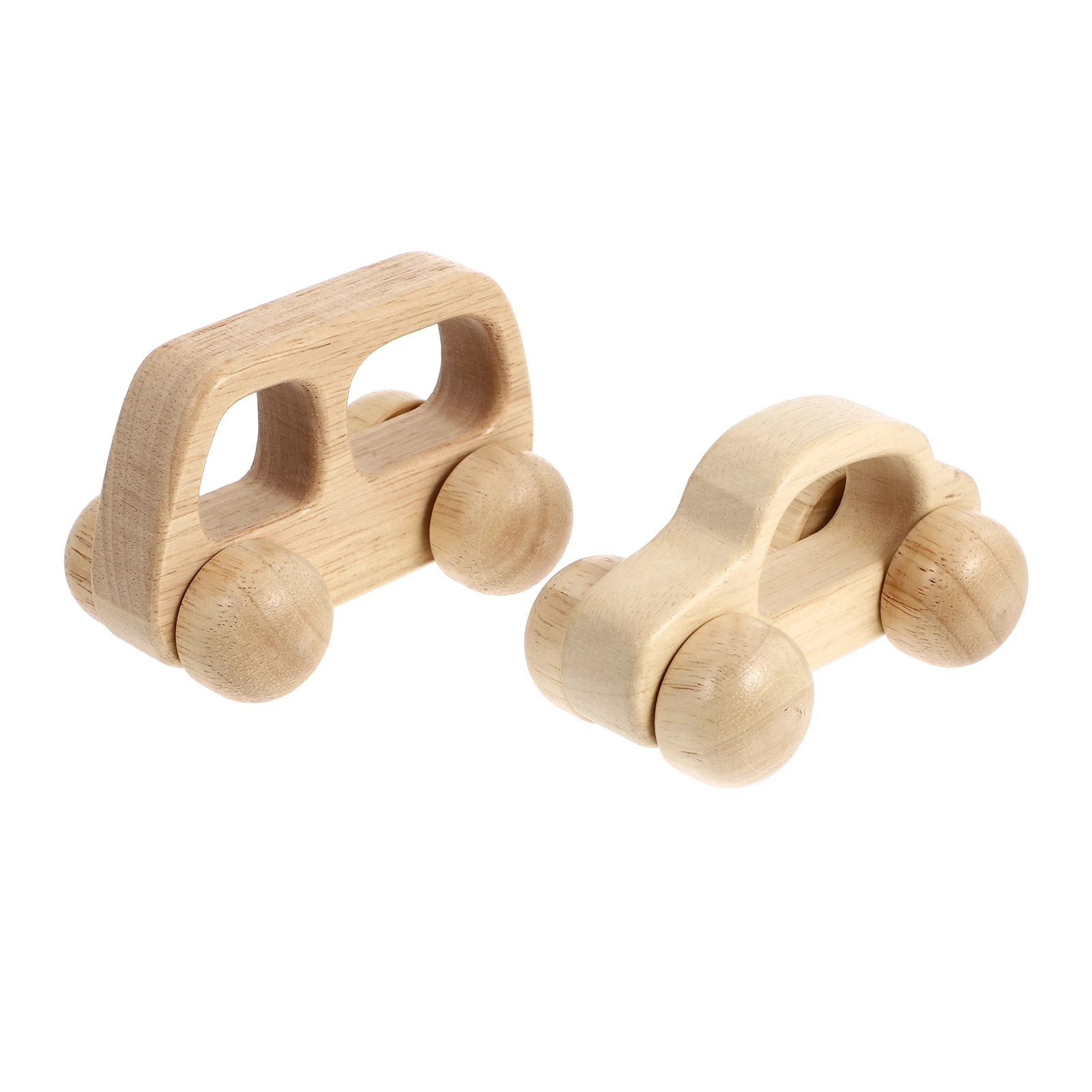 2Pcs Baby Infant Teething Toy Toy Wooden Cars for Babies Grasping Training Infant Development NonRemote Vehicles