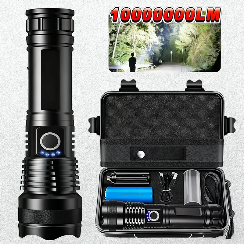 

Мощный перезаряжаемый светодиодный тактический фонарик, телескоп, зум-светильник для кемпинга, рыбалки, походов, экстренной помощи выживания