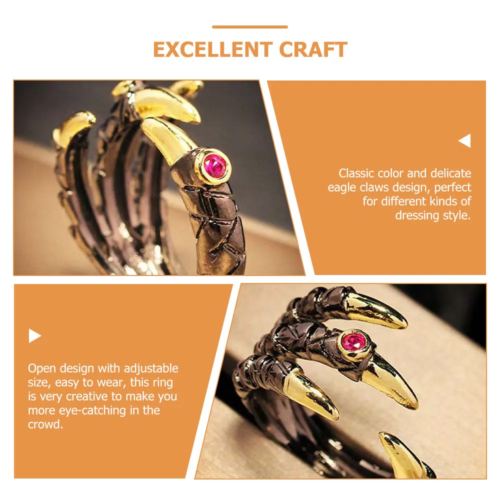 Men Ring Dragon Open Adjustable Metal Ring Masculine Finger Jewelry Fashionable Unique Rings for Men