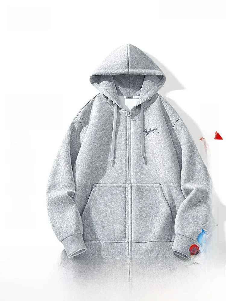 

Snow Fly Men's Hoodie Jaet Casual Spring Autumn Zipper Open Cardigan Long Sve Thiened Cotton Polyester Blend