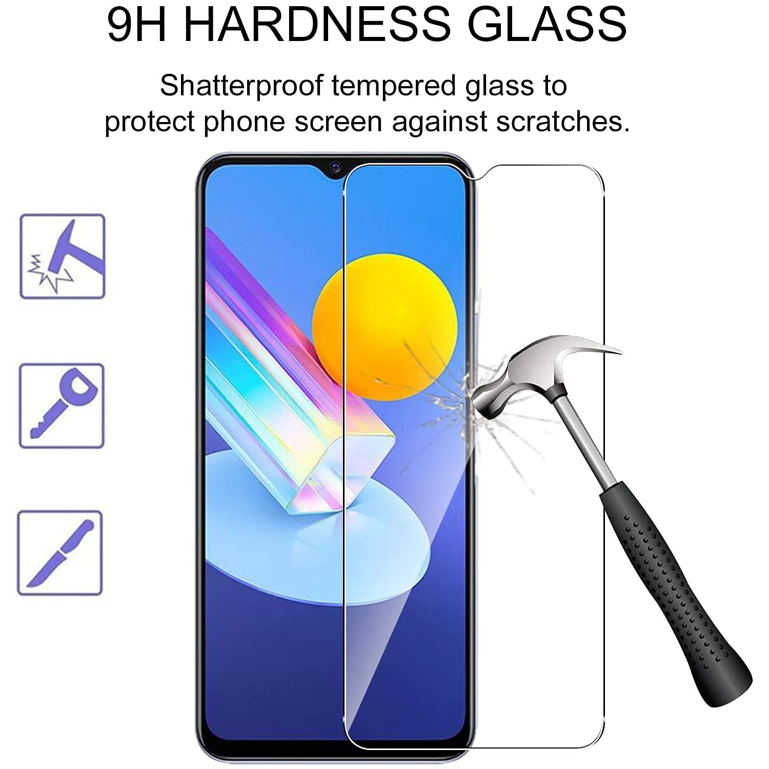 2/4Pcs 9H Screen Protector For VIVO Y72 5G HD Tempered Glass Film