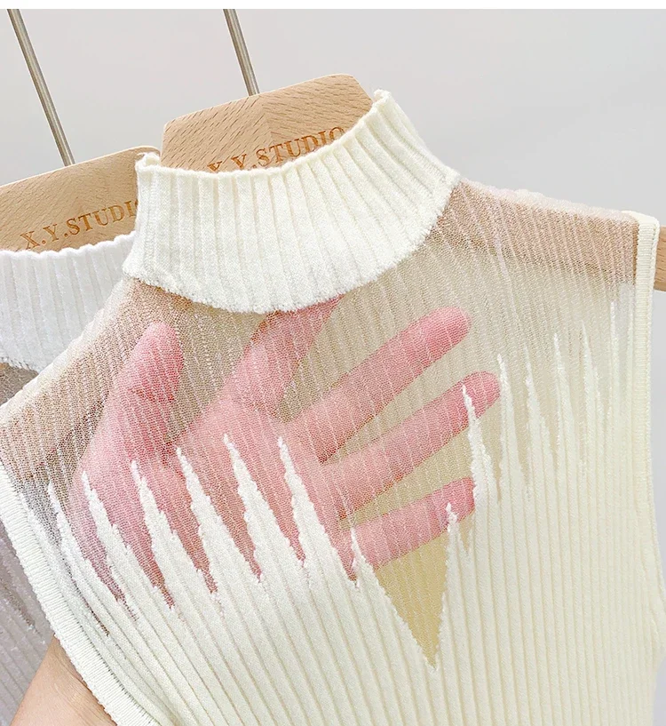 Gilets Slim à Col Roulé pour Femme, Camisole Précieuse, en Fibre Solide, Commande, Été