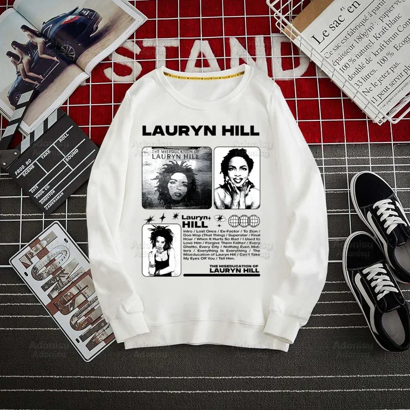 

Fugees Refugees Lauryn Hill Hoodies Autumn Hooded Sweatshirt Men Hip Hop Hoodie For Men Classic Hoody Pullover Tops white