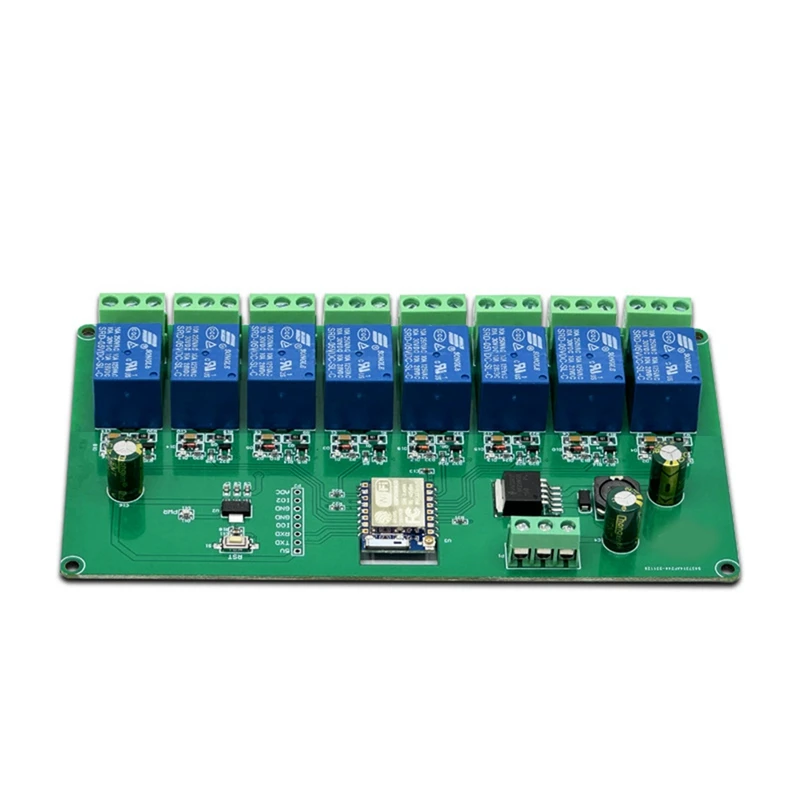 Relay Module ESP-07 8 Way WIFI Module 5V/7-28V Power Supply ESP8266 Development Board Secondary Development Module