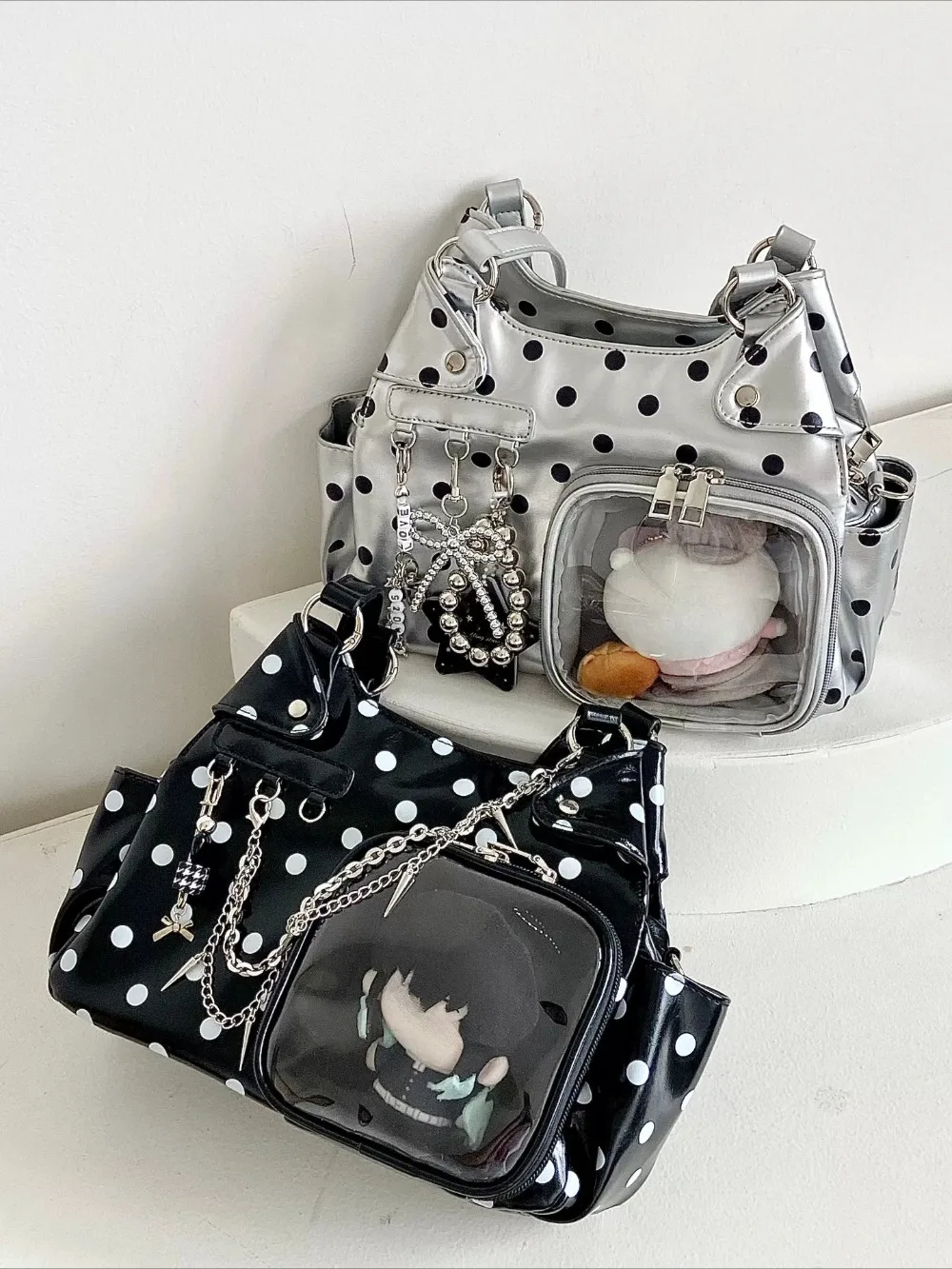 Japanese Polka Dot Ita Bag Korean Style Bolsa Sweet Cool Bolsas Feminina Shoulder Crossbady Bag for Women Versatile Bolsos Mujer