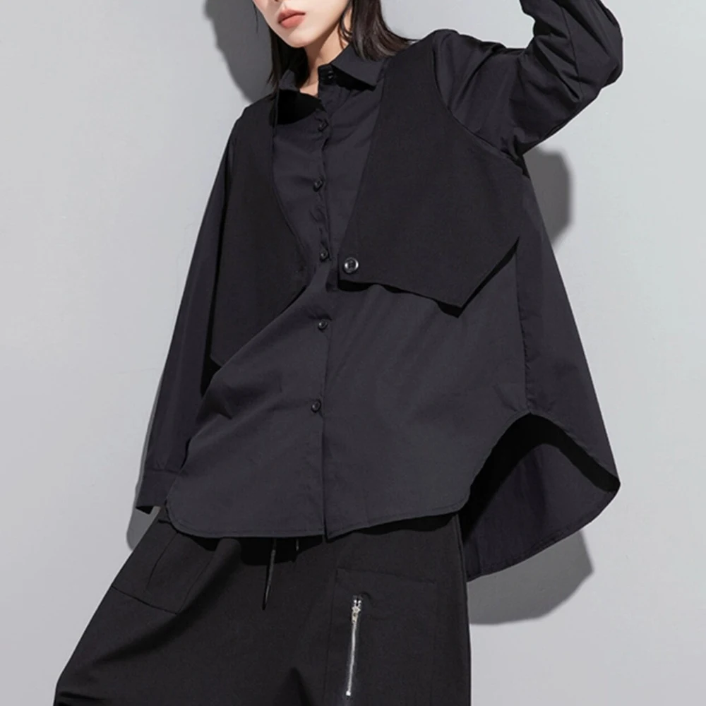 

XS-5XL Summer New Unisex Patchwork Long-Sleeve Shirt American Fashion Trendy Street Loose Casual Breathable Niche Neutral Tops