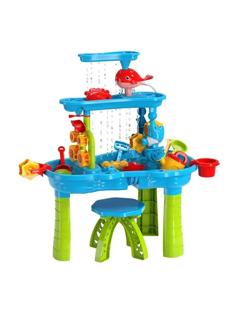 Children's sand and water table toddler water activity table rain shower game table toys