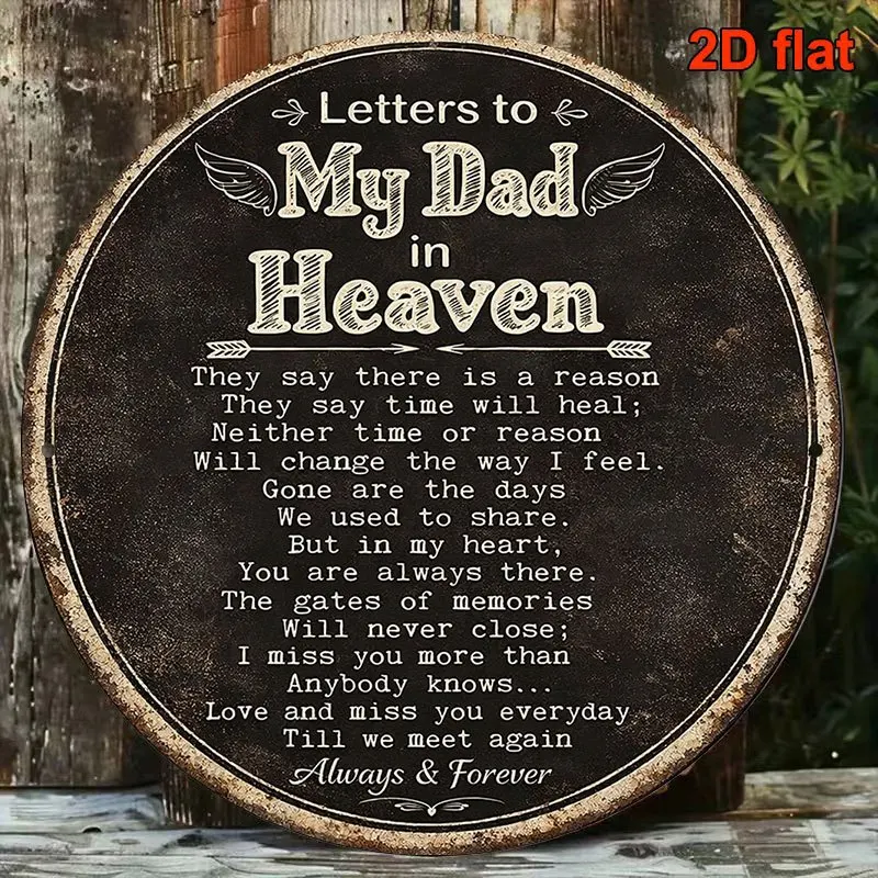 Round Sign, Vintage Plaque about 