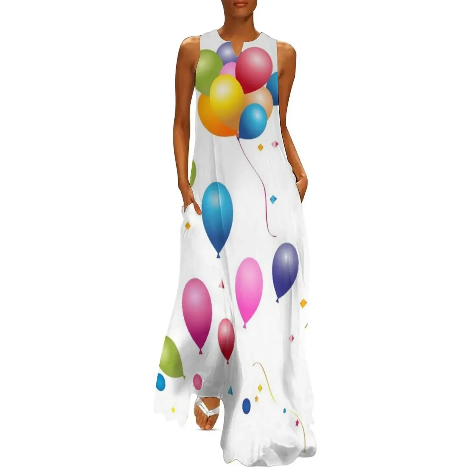 

Colorful fun balloons Long Dress elegant chic wedding evening dresses Prom gown summer dress long dress women