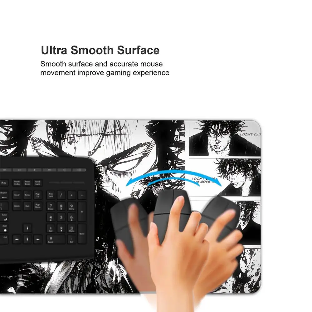 Samurai MousePad Computer portatile Wanderer Miyamoto Musashi Desk Pad Xxl Comic Mouse Pad PC Gamer Pad Accessori per giochi per computer
