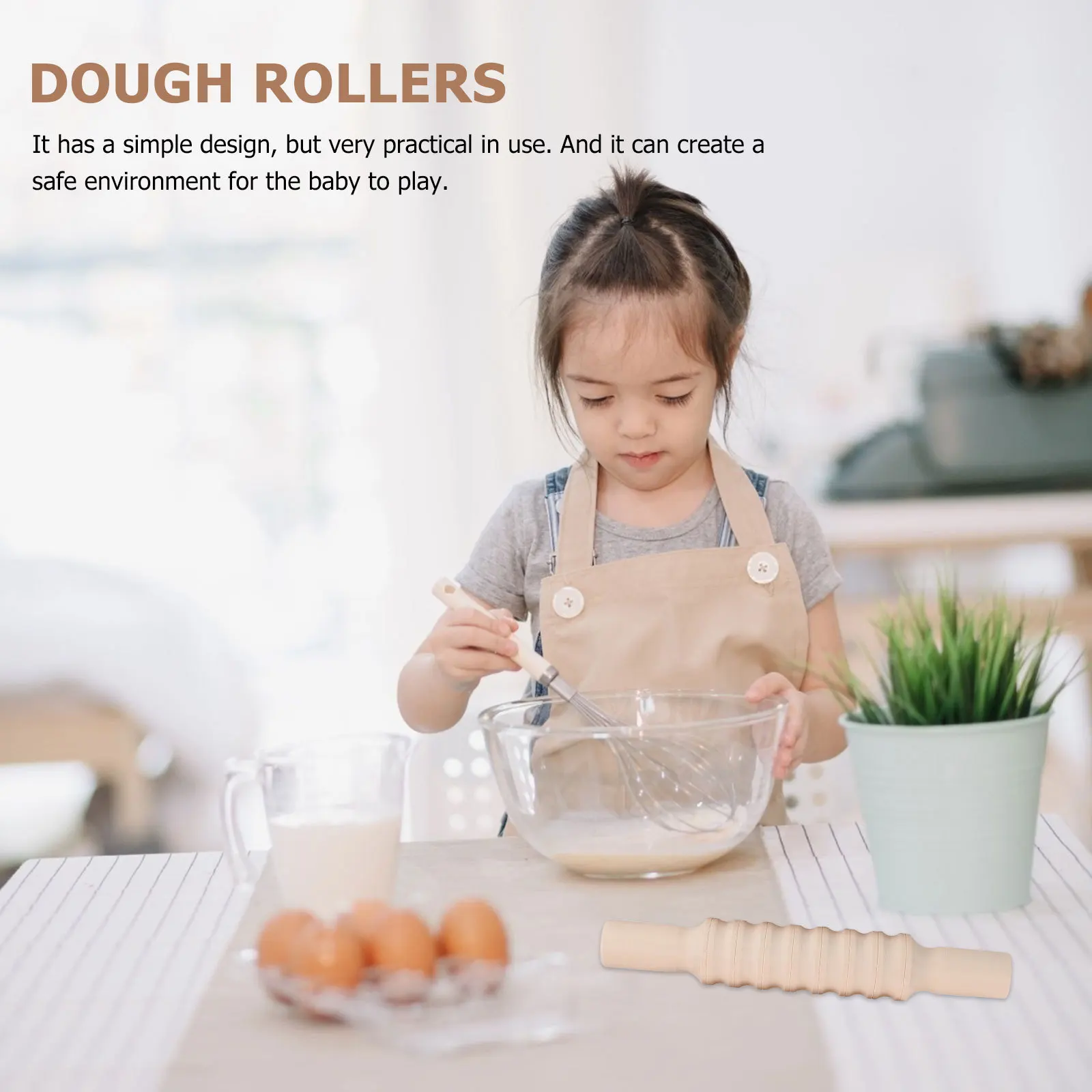 

4Pcs Wooden Creative Baking Rolling Sticks DIY Handle Dough Rollers Kitchen Kitchenware Household Safe Practical Kitchen Rolling