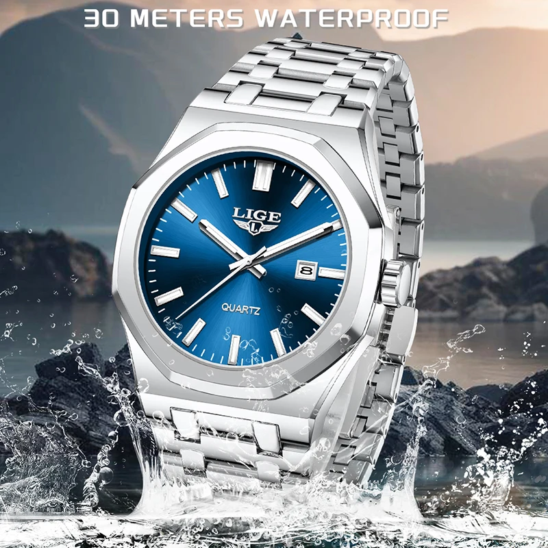 Relogo Masculino LIGE Business Watch Men Outdoor Sports Waterproof Luminous Man Wristwatch Top Brand Luxury Men's Quartz Watches