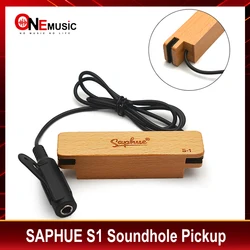 SAPHUE-Pastilla S1 de madera de haya maciza, pastilla de agujero de sonido, Alnico V, 6,35 de salida, imán, piezas de guitarra