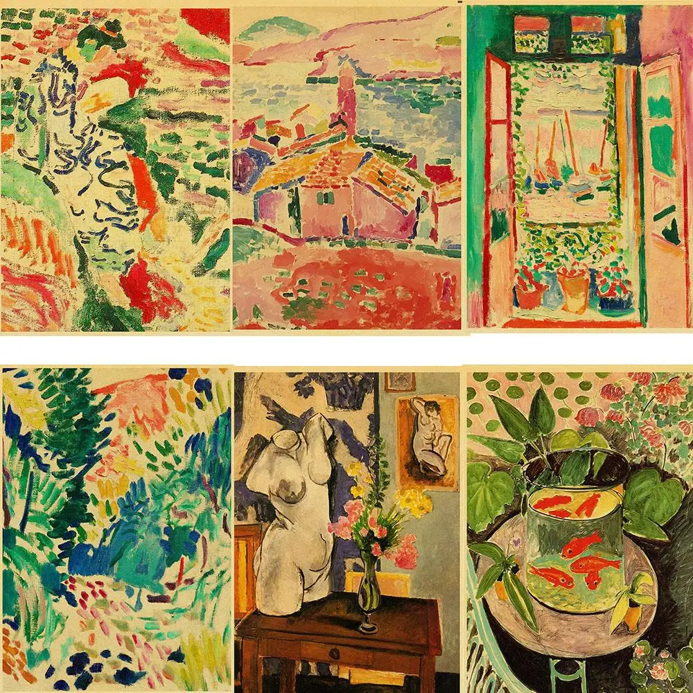 

Винтажные постеры из крафт-бумаги Matisse, абстрактная живопись, настенные художественные картины для гостиной, домашний декор