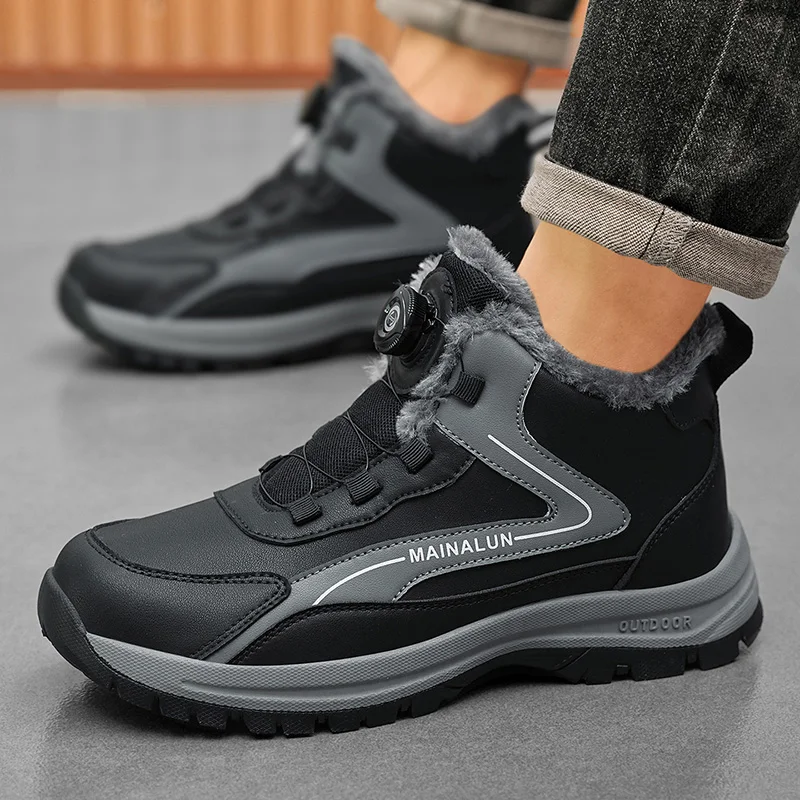 Herren-Schneestiefel, robuste und warme Winter-Wanderschuhe für Freizeitkleidung und Outdoor-Aktivitäten – Detail 5