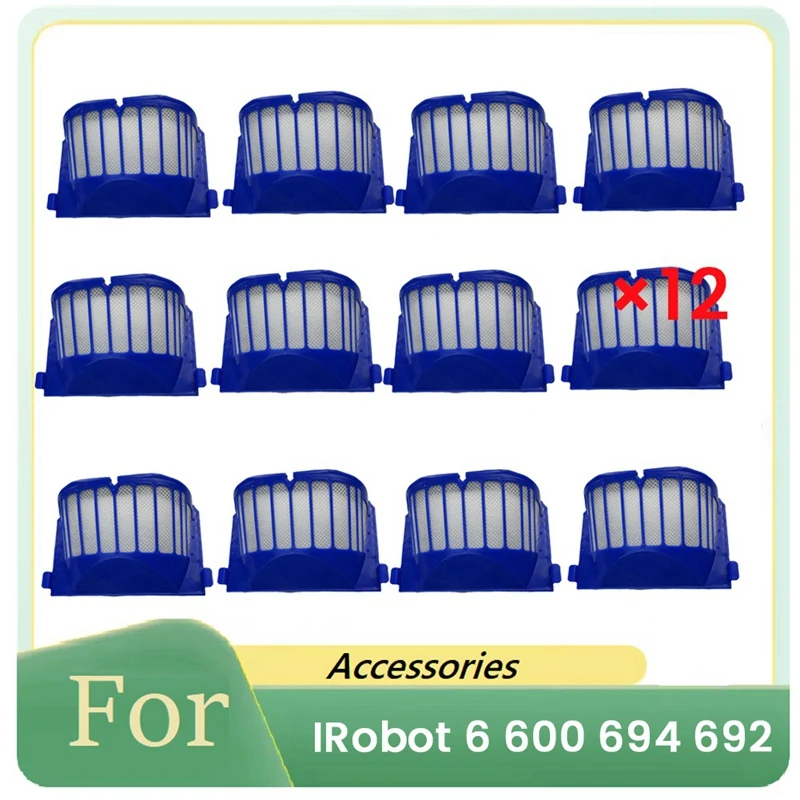 12 Pcs Cleaner Filter For Irobot 6 Series 600 694 692 Sweeping Robot Accessories