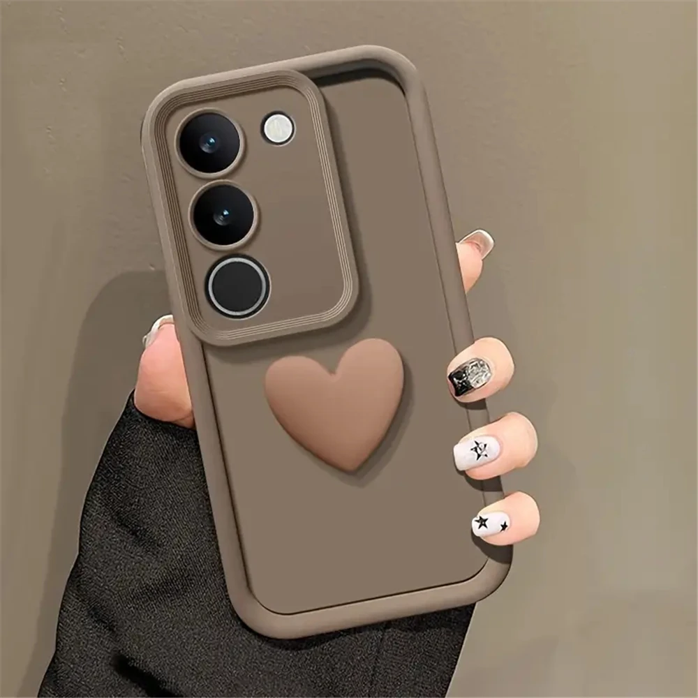 3D Love Heart Matte Soft Silicone Case For Samsung Galaxy S25 S24 S23 S22 Ultra S21 Plus S20 FE Bumper Shockproof Phone Cover