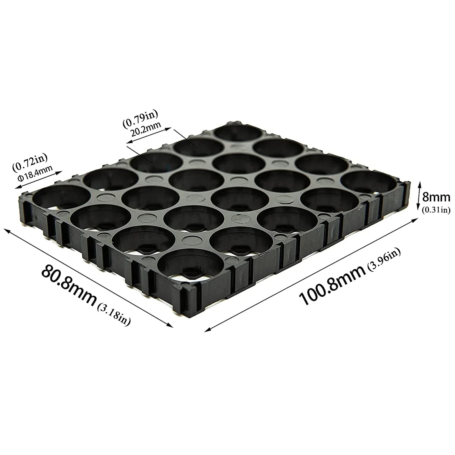 18650 Lithium Battery Holder4x5 Cell Spacer Battery Plastic Holder Bracket, Cell Spacer for DIY Fixed Battery (1pcs/5pcs/10pcs)