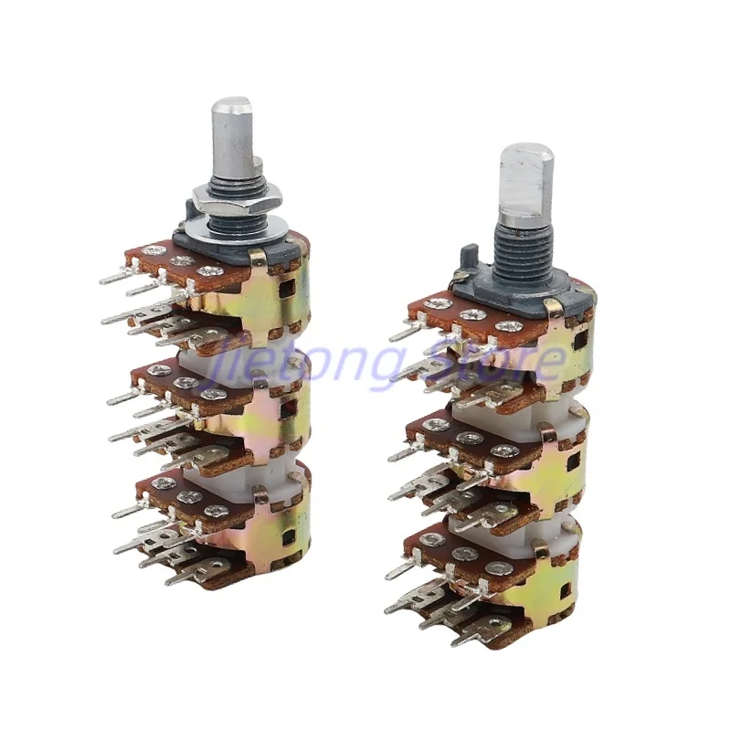 1pc148 Type 16 Type 6 Union Linear Potentiometer Amplifier Audio Six Channel B10Kx6 18pins 15mm Half Shaft