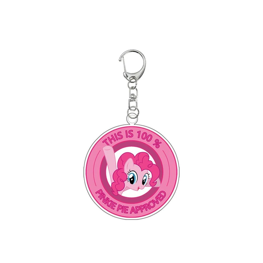 My Little Pony Anime Pinkie Pie Fluttershy Rainbow Dash Rarity Applejack Cute Acrylic Pendant Keychain Decoration Gift 6Cm