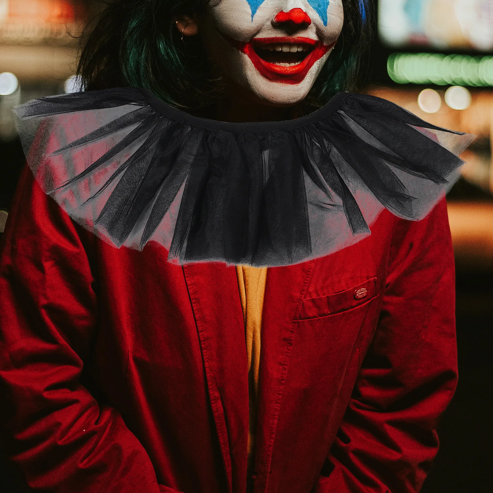 

Victorian Ruffle Collar Detachable Mesh Neck Ruff Fake Collar For Women Tulle Costume Accessory Halloween Party Decor