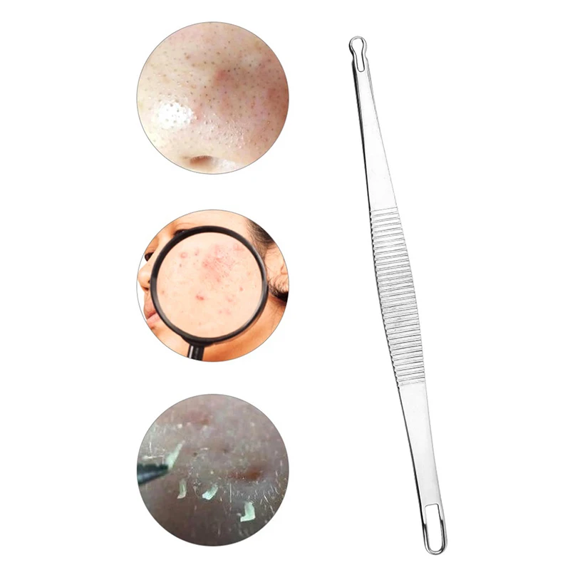 1PC Double Headed เข็มสิว Blackhead Remover ทําความสะอาดสิวสแตนเลส Blemish เข็ม Spot EXTRACTOR Skin Care TOOL