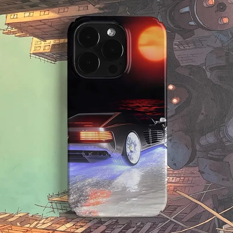 

Racing Under The Sunset Case for IPhone 16E 15 14 PLUS 13 Pro Max 12 Mini 11 Pro 16 Plus XR XS MAX Shockproof Ultra Thin Cover
