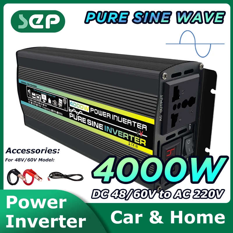 Inverter 4000w Car Inverter 24v/48v/60v To 220v Can Be Used For Battery Car Caravans