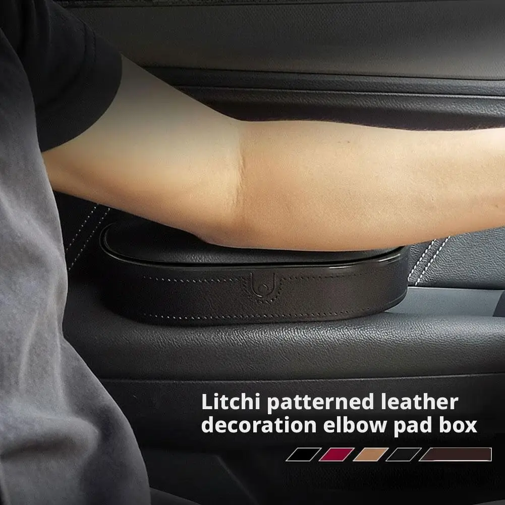 

Car Armrest Pad, Left Elbow Support, General Leather Armrest Armrest Central Adjustable Booster Pad, Box, C7P4