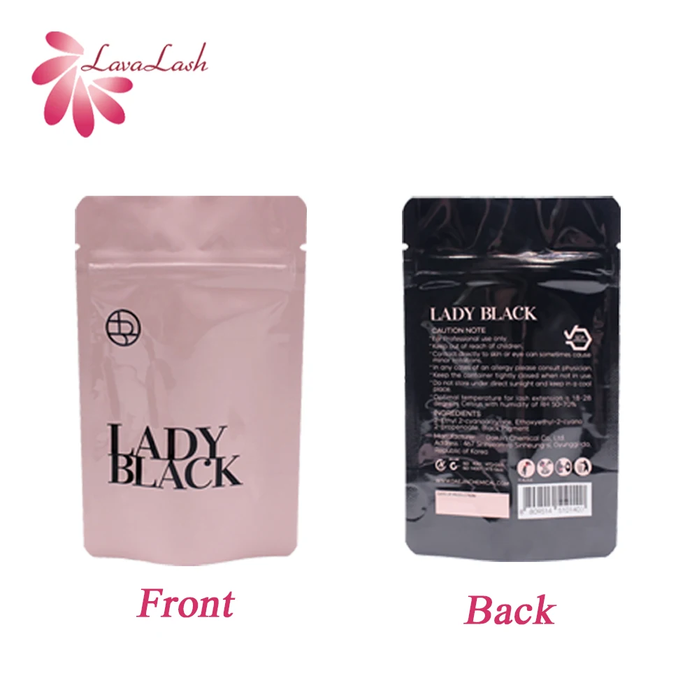 Lady Black Glue For Eyelash Extensions 5ml Original Iow Irritation Fast Drying for Sensitive Skin Korea Lash Glue 10 Bottles