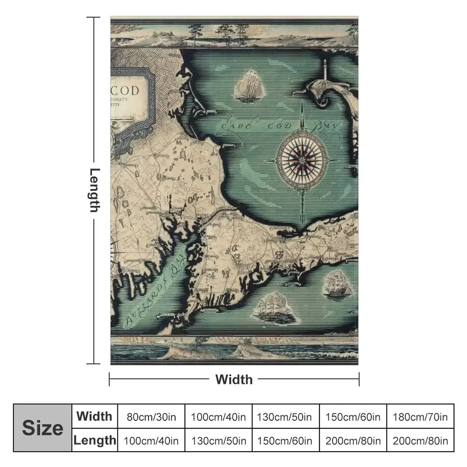 1931 Vintage Map. Cape Cod : Barnstable County Massachusetts Throw Blanket For Decorative Sofa Cute Thin funny gift Blankets