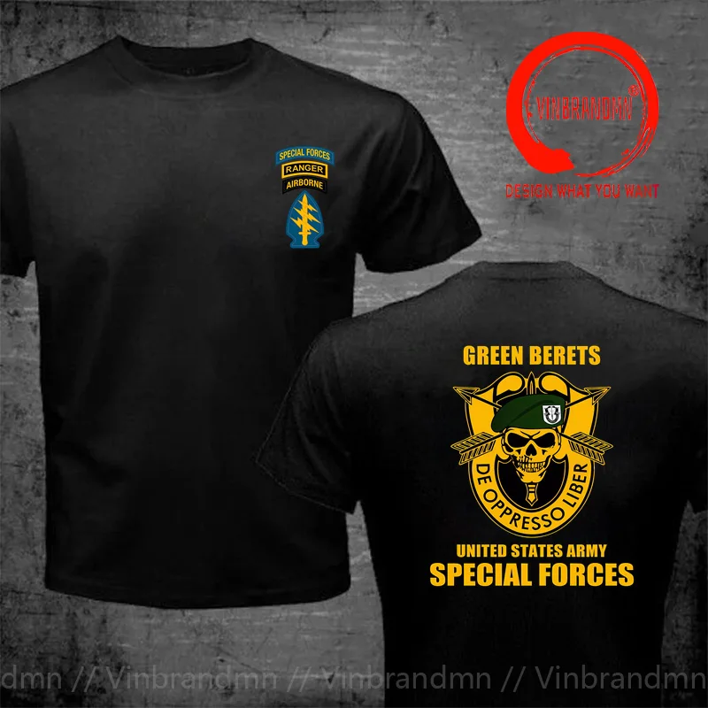 US Army Green Beret Special Forces Gear T-Shirt Summer Cotton O-Neck Short Sleeve Military Green T Shirt Oversize Streetwear Tee