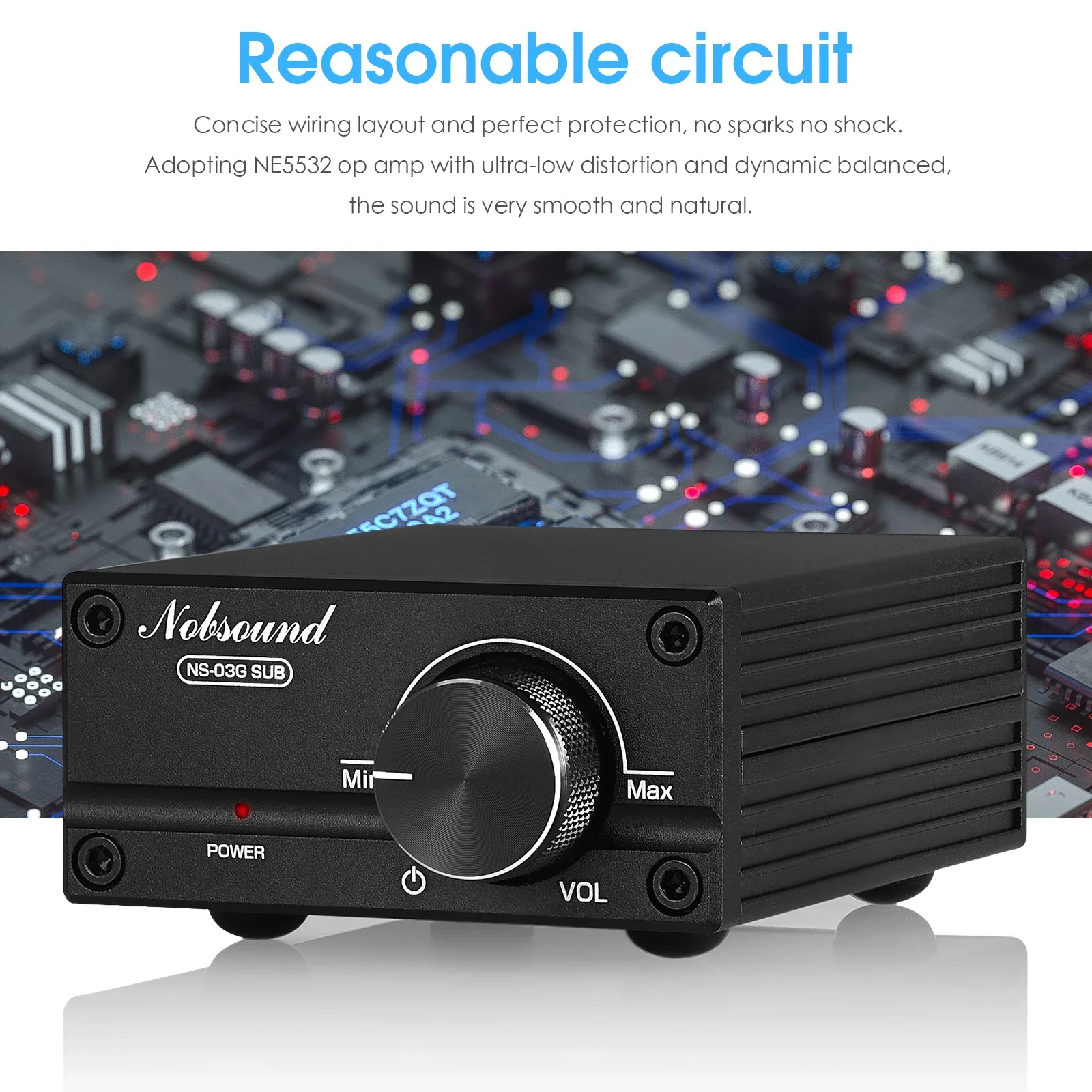 Nobsound Latest Mini 100W Subwoofer / Full Frequency Power Amplifier Mono Channel Audio TPA3116D2 Amp