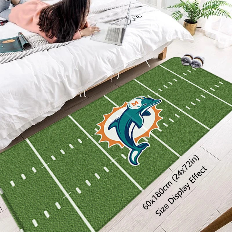 Bedside Rug Floor Mats Living Room Rugs Foot Carpets Entrance Doormat Anti Slip Miami Dolphins Kitchen Mat Home Decor Hallway