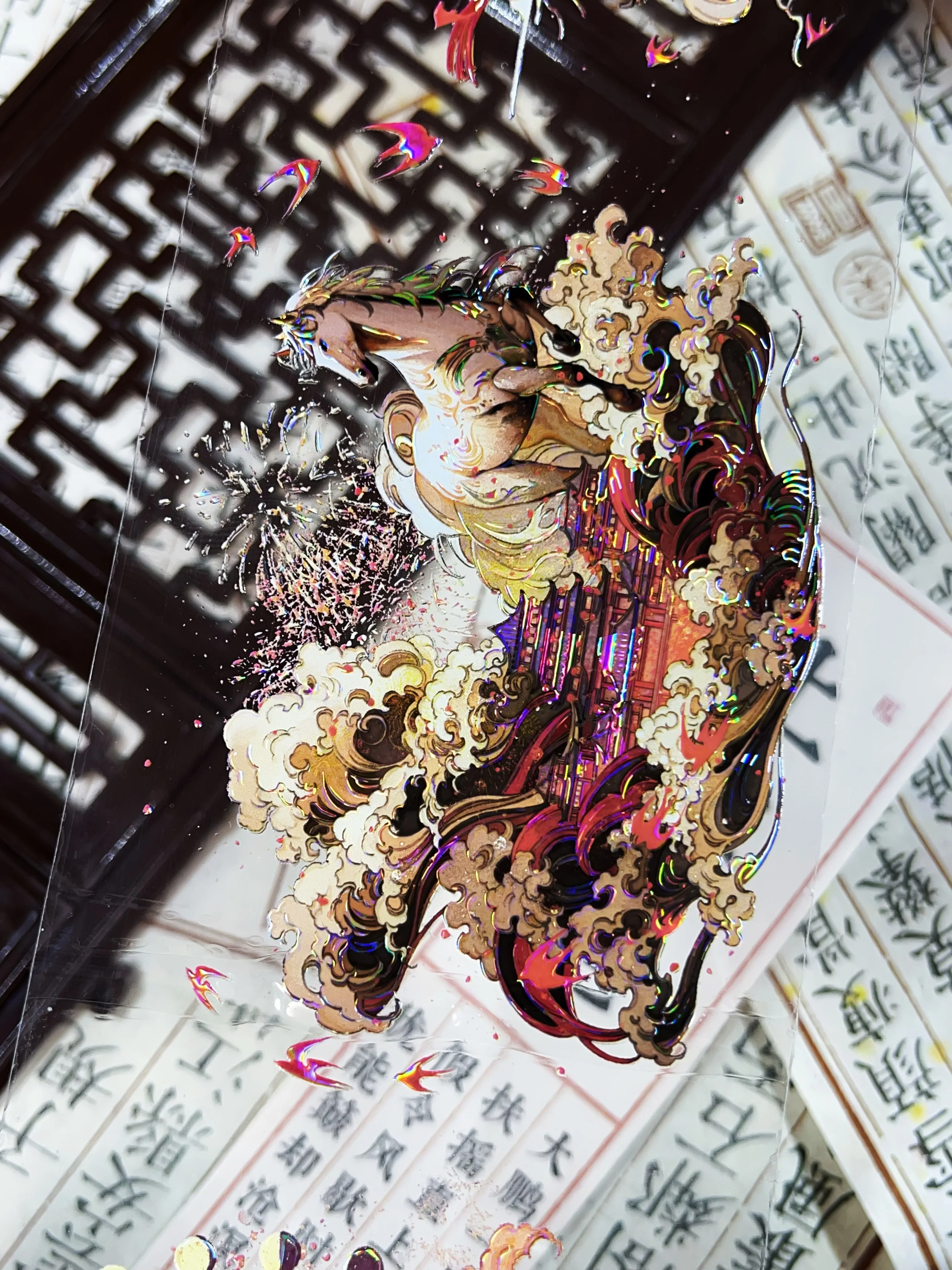 

Energetic As Dragon And Horse Shiny Shell PET Tapes Craft Supplies DIY Scrapbooking Card Making Decorative Plan Sticker