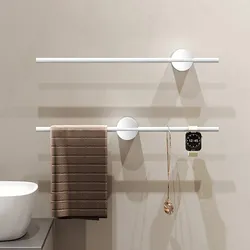 Bathroom Towel Rack Removable Wall Mounted Towel Hanger Space Aluminum Shower Room Shelf Towel Bar Kitchen Storage Rack