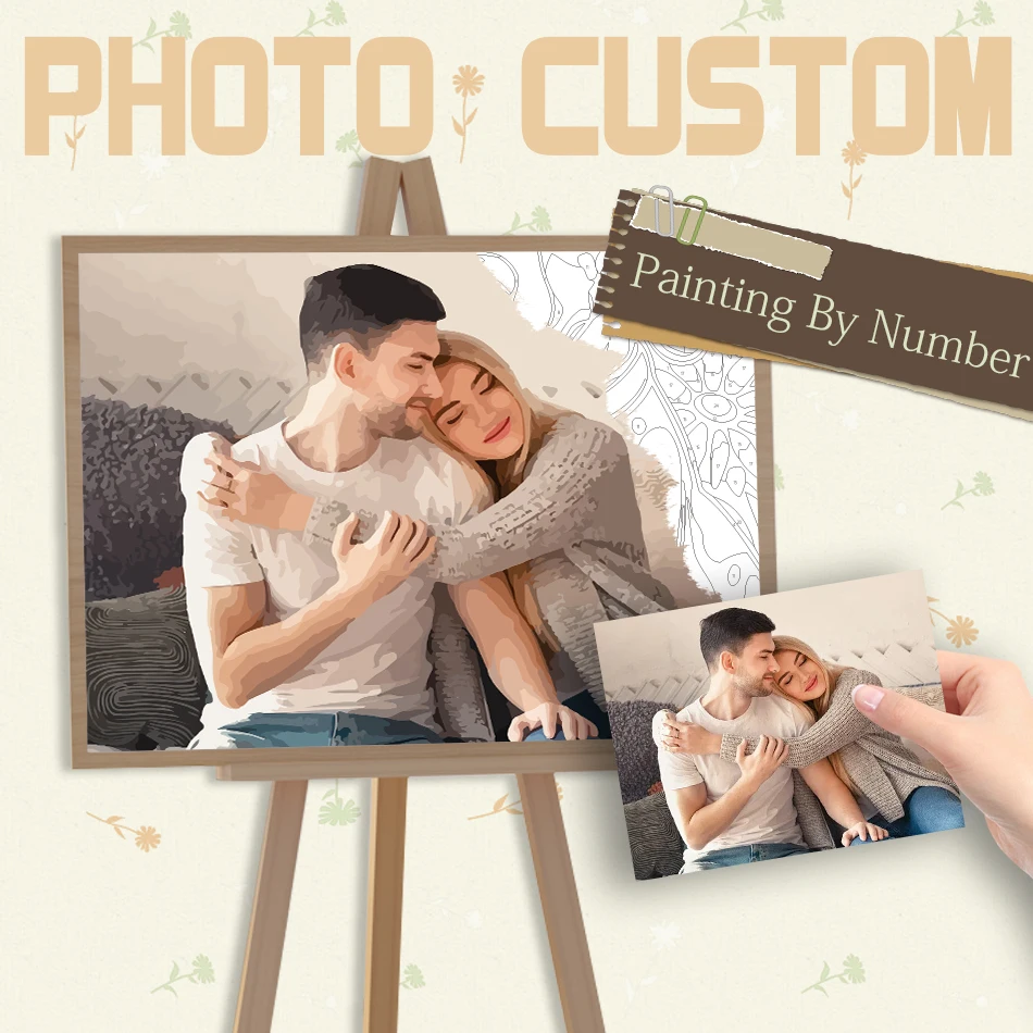 

RUOPOTY RUOPOTY 24/36/48 Diy Personalized Paint By Number Valentine's Day Gift Customize Coloring On Canvas HandPainted Painting