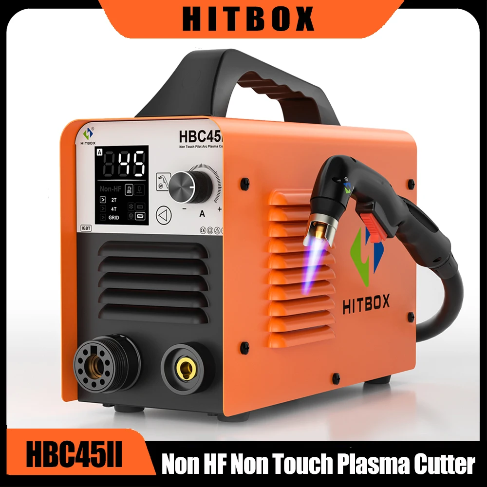 

Плазменный резак HITBOX HBC45II без высокочастотного и бесконтактного поджига, аппарат для воздушно-плазменной резки 2T/4T, резка сетчатых конструкций 1-15 мм, вилка стандарта США, 110В/220В