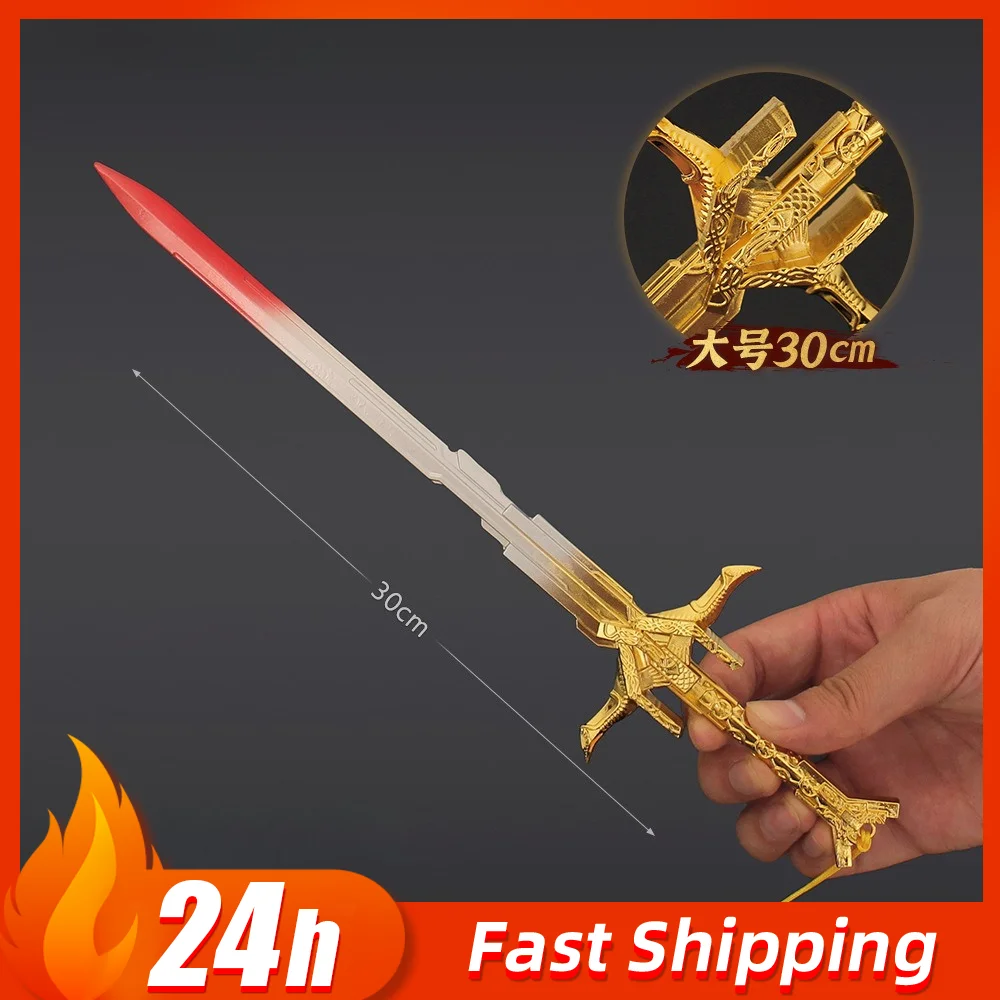 

30cm Assassin's Game Peripheral Medieval Metal Weapon Periphery Model Alloy Samurai Katana Collection Ornament Birthday Gift Toy