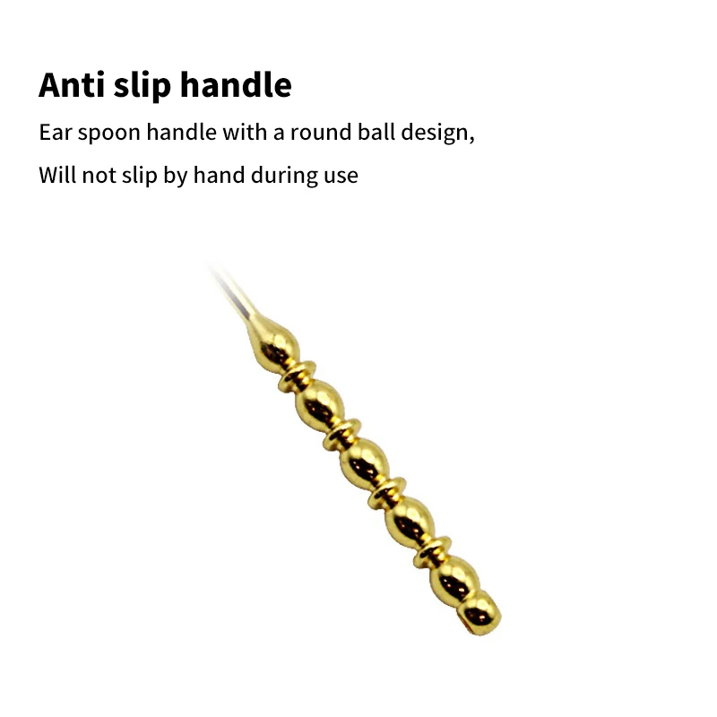 Mini Stainless Steel Round Head Ear Spoons Retro Portable Ear Cleaning Tool Ear Pick Ear Wax Remover Curette Cleaner