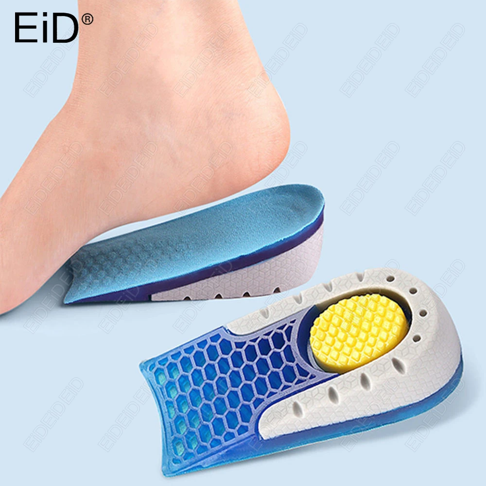 Elastische Silikon-Einlegesohlen zur Erhöhung der Höhe für Männer und Frauen, Gel-Schuheinlagen, Silikon-Fersenlift-Fußpolster, Komfort-Fußpolster-Einlegesohle