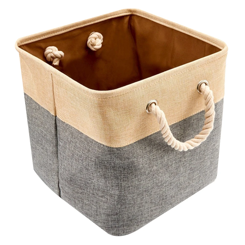 

Cotton Linen Basket Sundries Storage Basket Large Capacity Sundries Holder Toy Bucket Grey H