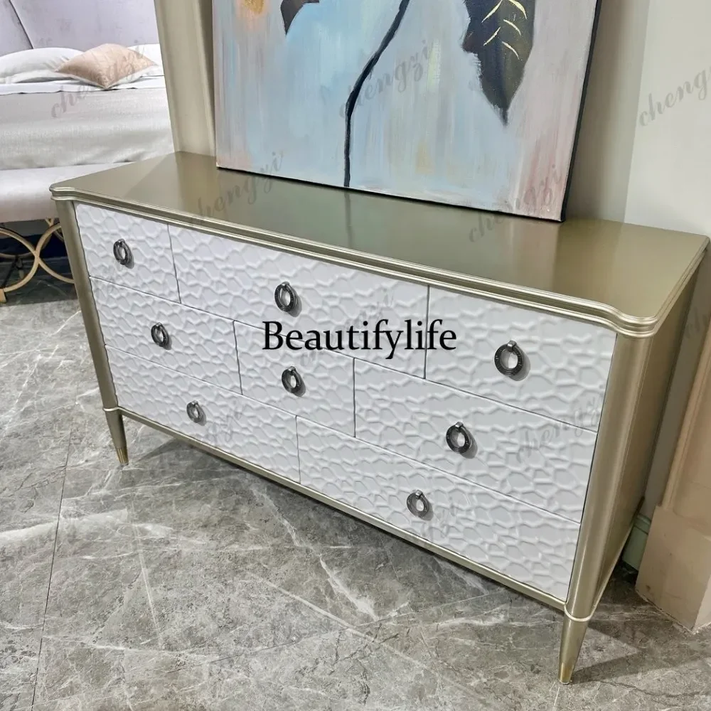 American light luxury eight-bucket cabinet, advanced sense of entry, front door, entrance cabinet, modern simple locker P182
