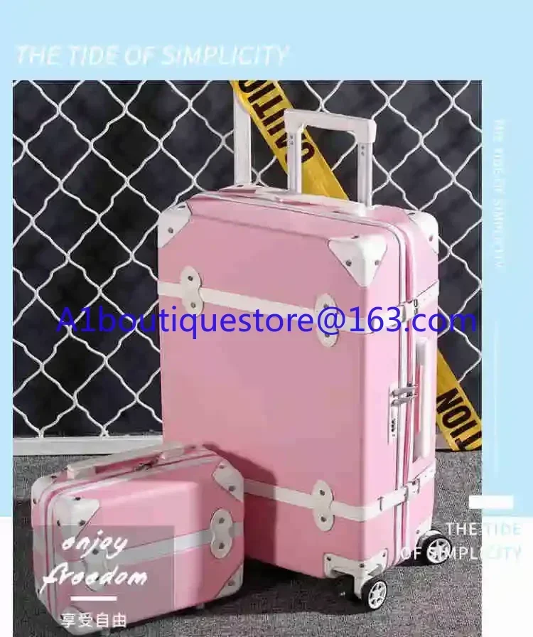 Suitcase female large-capacity college student Korean version 20 inches cute child and mother password trolley case retro trip