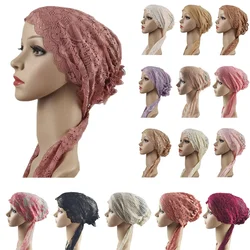 Muslim Women Underscarf Lace Beanie Bonnet Islamic Turban Headwear Arab Chemo Cap Hair Loss Hat Headcarf Under Scarf Cover