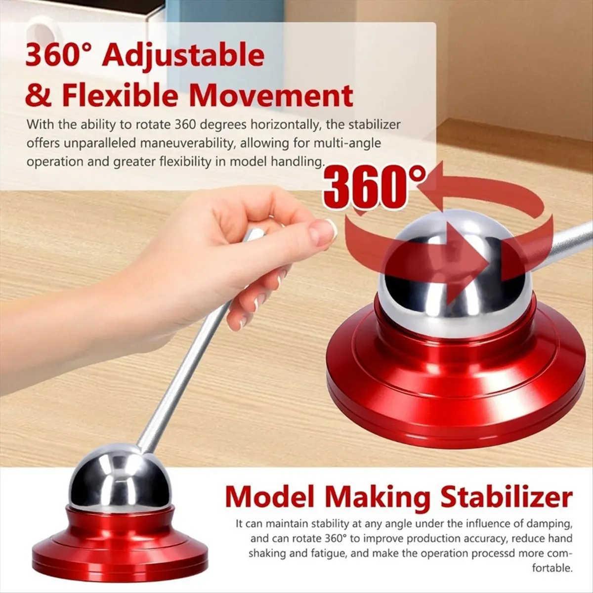 360° Adjustment Handheld Stabilizer Tool for Model Assembly Adjustable Damping Miniature Painting Carving DIY